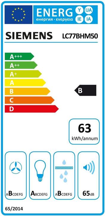 Energie-Label Siemens LC77BHM50 (Wandhaube)