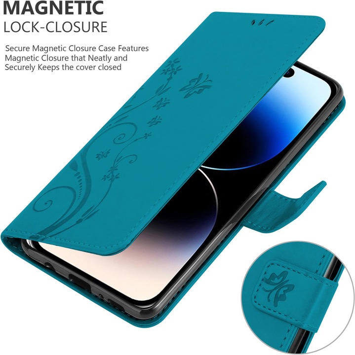 Immagine prodotto Cadorabo Cover per Apple iPhone 14 PRO MAX in stile libro a fiori (Apple iPhone 14 Pro Max)