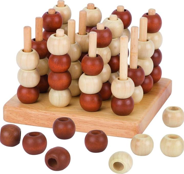 Produktbild Goki Hölzerne Tic Tac Toe 3D (Deutsch, Englisch, Französisch, Italienisch, 2 Spieler)