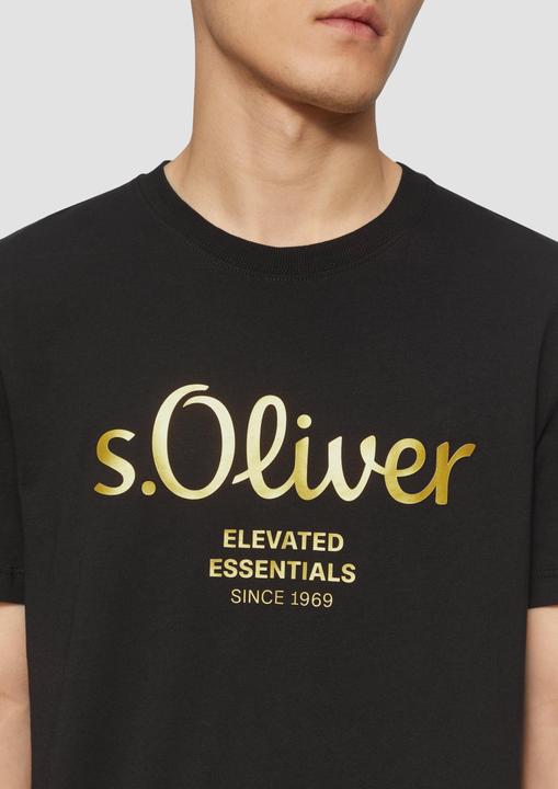 Produktbild s.Oliver T-Shirt T-Shirt mit Gold- oder Silber-Print (L)