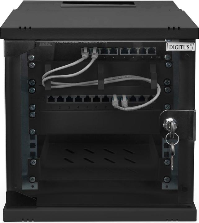 Image du produit Digitus Coffret mural 10" 6U, SOHO PRO 324 x 316 x 298 mm, noir (5.71 HE, Rack 10 pouces)