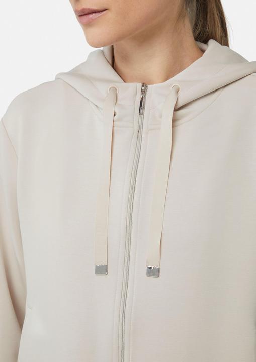 Produktbild Comma Sweatshirt Jacke Verkürzte Sweatjacke mit Kapuze und Leistentaschen (46)