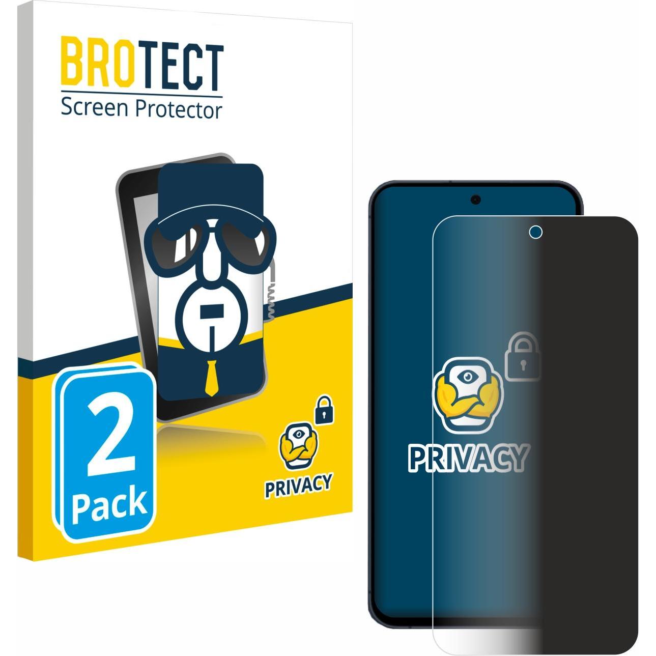 BROTECT Sichtschutzfolie Anti-Spy Privacy Folie Blaulicht-Schutz (2 Stück, Samsung Galaxy A55), Smartphone Schutzfolie, ...