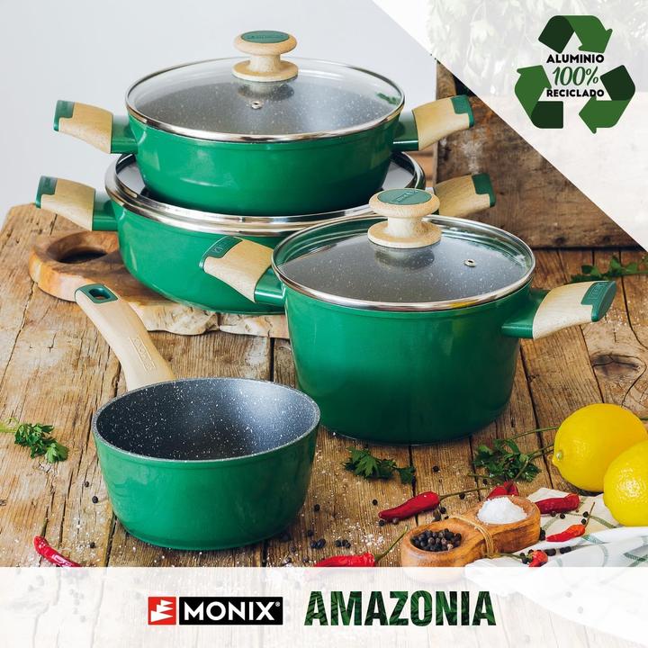 Actual product image Monix Amazonia 7-Piece Forged Aluminum Cookware Set with Titanium-Reinforced Non-Stick Coating (Frying pan, Pot, Aluminium)