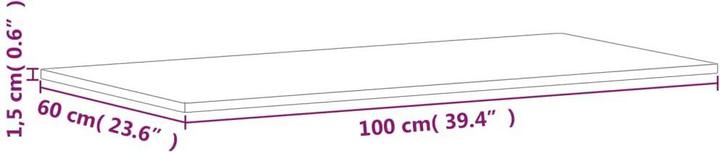 Actual product image VidaXL Tischplatte 100x60x1,5 cm Rechteckig Massivholz (100 x 60 x 1,5 cm)