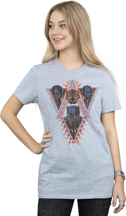 Produktbild Black Panther Tribal Heads Baumwolle Boyfriend TShirt (L)