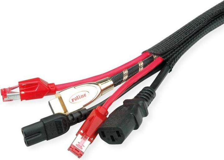 Immagine prodotto Roline Tubo in tessuto PVC per fascio di cavi, nero, 2,5 m (250 cm)