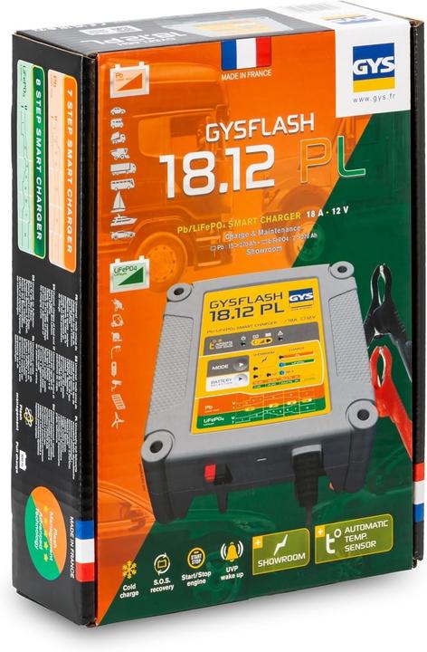 Image du produit GYS GYSFLASH 18.12 PL 026926 Chargeur automatique 12 V 18 A (12V)