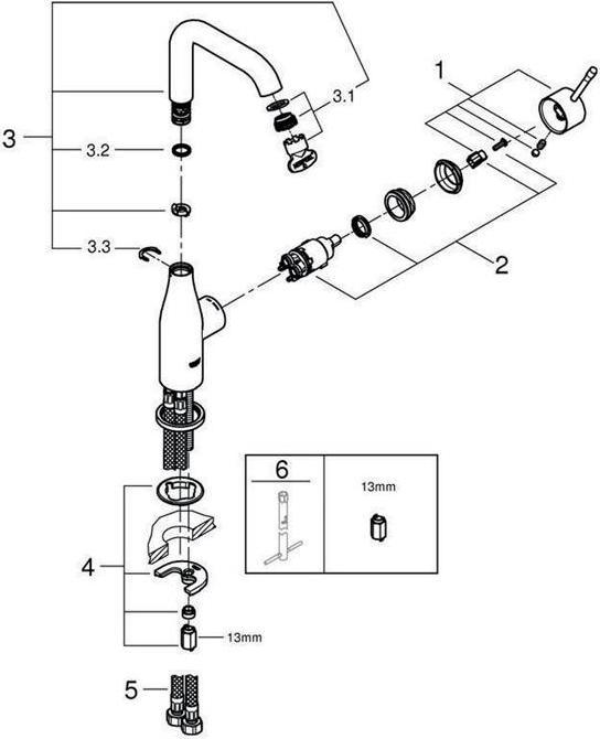 Produktbild Grohe Einhand-Waschtischbatterie ESSENCE DN 15, L-Size, glatter Körper chrom