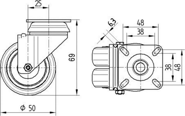 Produktbild Tente Doppel-Lenkrollen