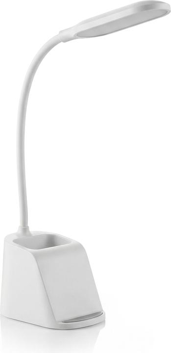 Bearware LED Schreibtischlampe dimmbar mit Qi-Lader 15 W, Touch, warm/kalt/neutral, Nachtlicht, Stifthalter