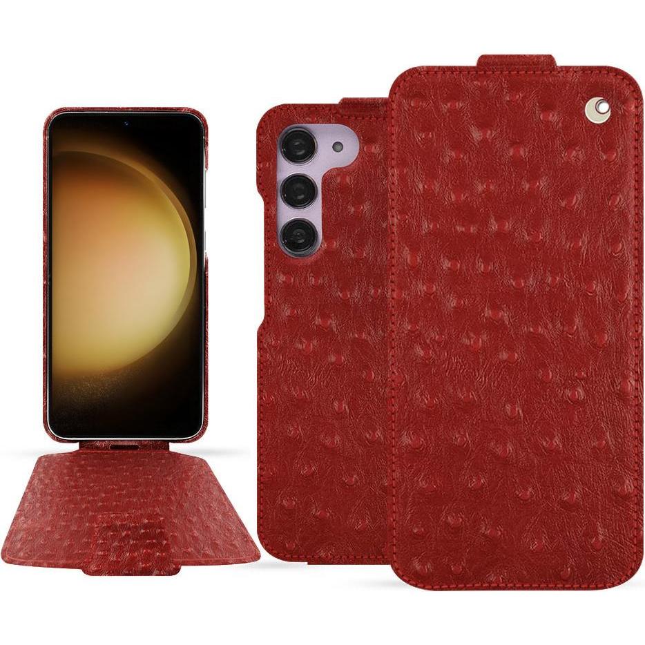 Thumbnail - Noreve Lederschutzhülle vertikal (Samsung Galaxy S23+), Smartphone Hülle, Rot