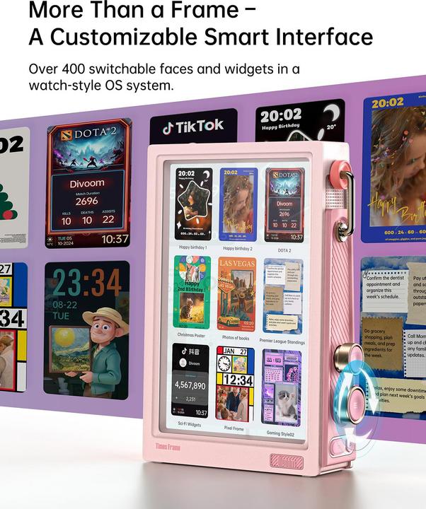 Image du produit Divoom Times Frame pink (10.10", 1280 x 800 pixels)