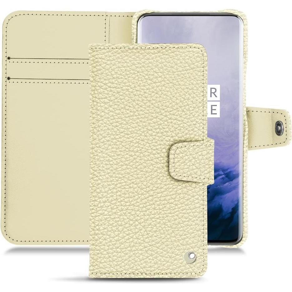 Noreve Lederschutzhülle Wallet (OnePlus 7 Pro), Smartphone Hülle, Weiss