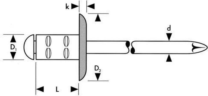 Produktbild Gesipa Blindniete Alu/Stahl 4x10 K 12 mm PolyGrip Pack mit 500 StÃ¼ck
