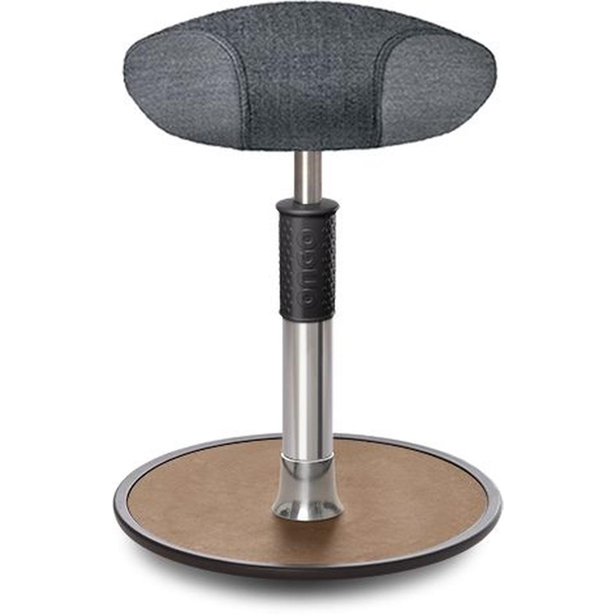 Ongo, Bürostuhl, Sitz- Stehhocker Free Regular Triangel Camira Rivet Anthrazit Chrom /Natur