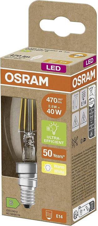 Immagine prodotto Osram OSR LEDFil CandelaUltra (E14, 2.50 W, 470 lm, 1 x, B)