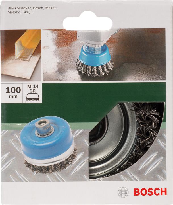 Produktbild Bosch Zubehör Topfbürste für Winkel- und Geradschleifer – Gewellter Draht, vermessingt, 100 mm