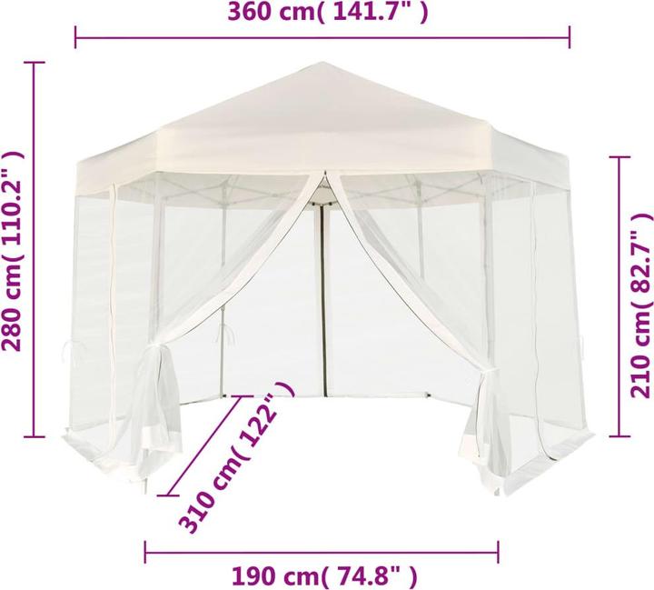 Produktbild vidaXL Partyzelt (360 cm, 310 cm)