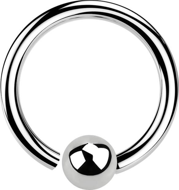 Immagine prodotto Star Piercing Anello Micro Closure argento con pallina fissata su un lato (senza ottone, Acciaio chirurgico 316L)