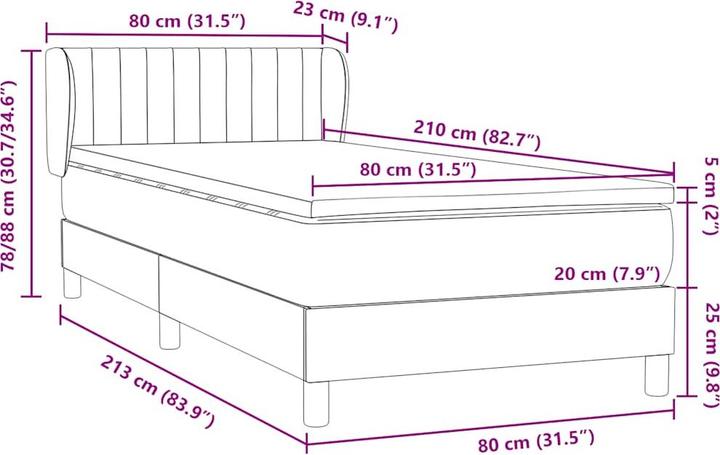Immagine prodotto vidaXL Boxspringbett (80 x 210 cm)