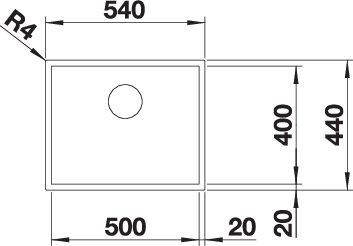 Actual product image Blanco Zerox 500-IF DarkSteel (Top-mounted sink, 54 cm, 44 cm)