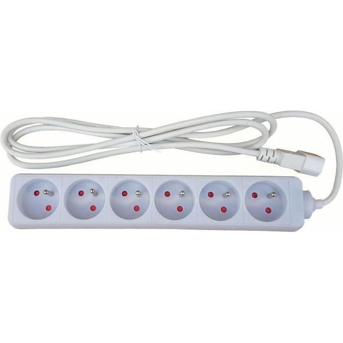 TRI Prodlužovací přívod 6x230V per UPS (IEC320-C14), 2m, Accessori di elettronica + Alloggiamento, Nero