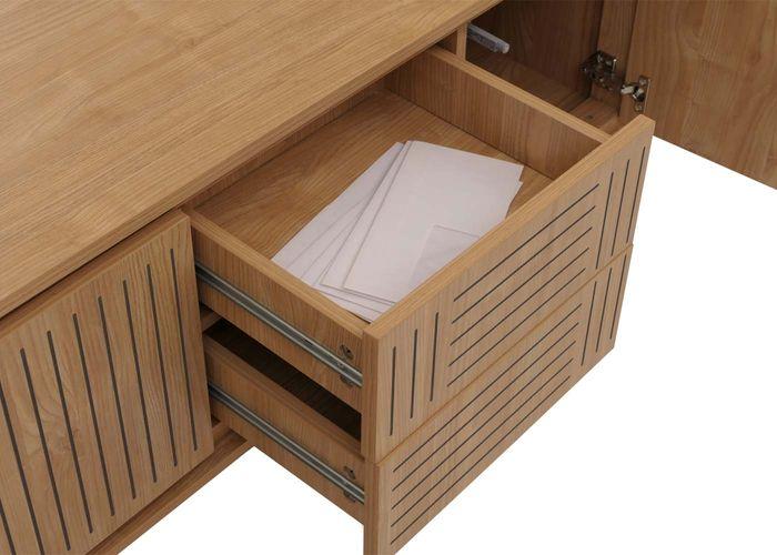 Produktbild Mendler TV-Rack HWC-O34, Melamin 51,5x150x39,5cm – Ulme natur