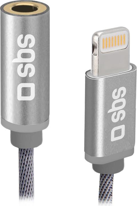 Image du produit SBS TEADAPTJACKMFIW Câble audio 0,15 m 3,5 mm Lightning blanc (0.15 m, Câble AUX)