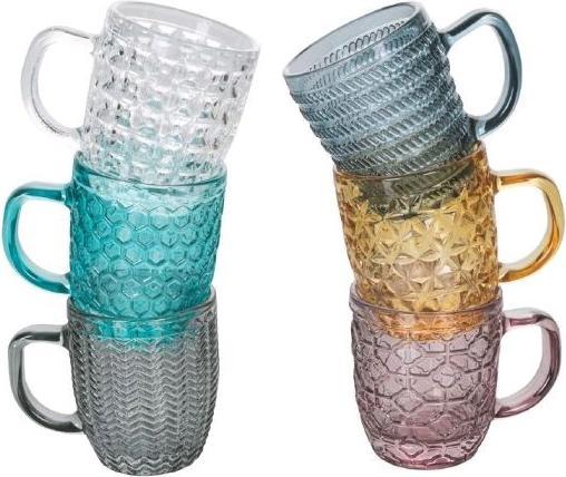 Actual product image Villa D'Este Home Tivoli Geometrie Kaffeetassen aus farbigem Glas, 6tg (90 ml, 6 x)