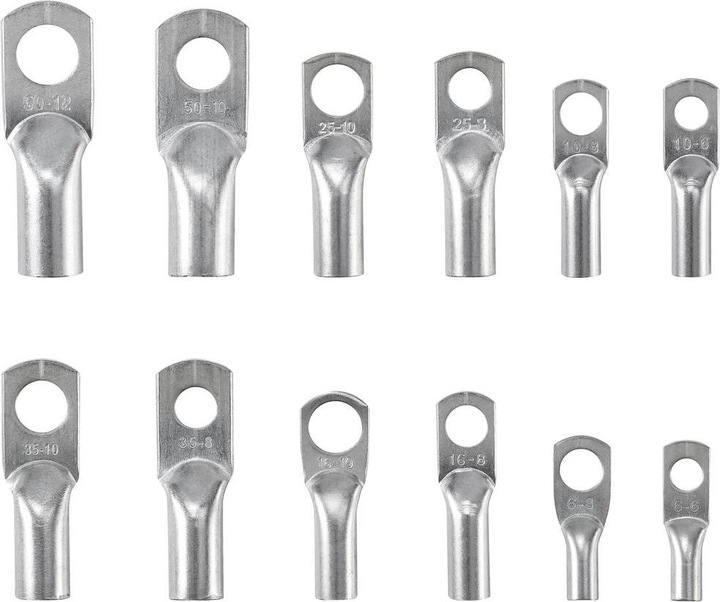 Actual product image Tru Components TC-11894512 Tubular cable lug range 6 - 50mm² with crimping pliers 6mm² 50mm² Silver 28