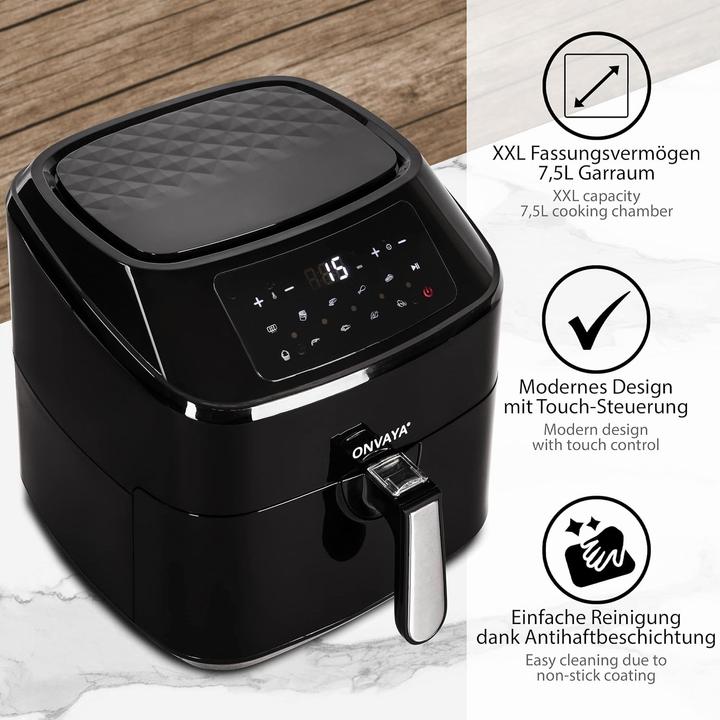 Image du produit Onvaya Airfryer XXL Heissluftfritteuse mit 10 Programmen