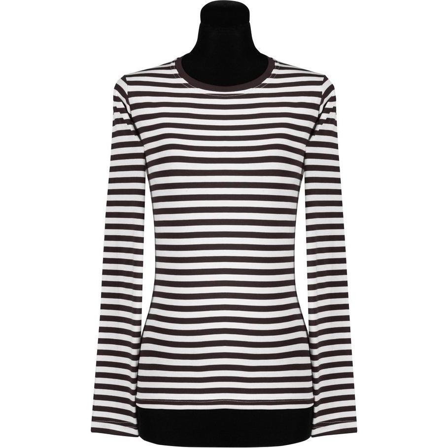 Thetru Damen Ringelshirt langarm schwarz-weiss – alltagstauglich (M)