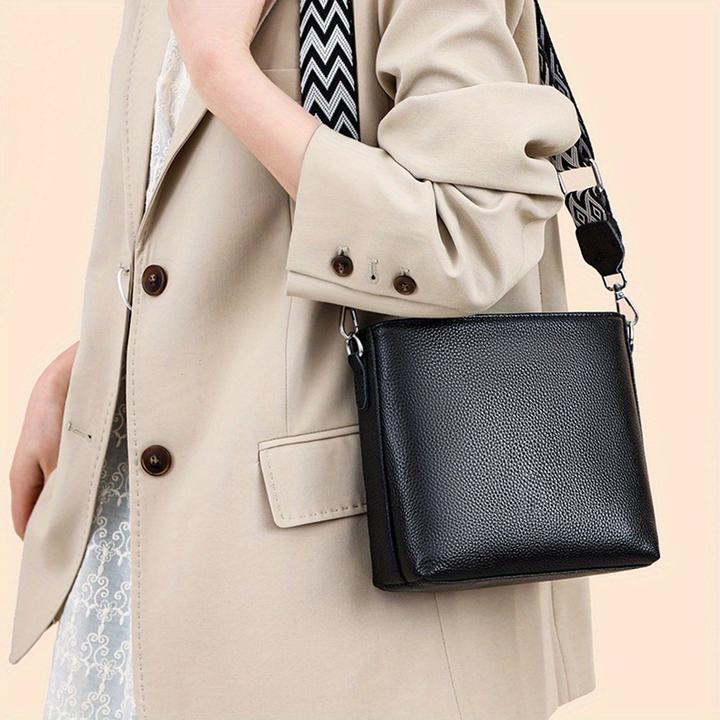 Image du produit Only-Bags.Store Kunstleder Crossbody Umhängetasche, Solid Farbe Messenger Satchel Geldbörse, Casual Fashion