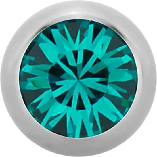 Image du produit Star Piercing Micro boule High Polished avec Swarovski turquoise (Acier chirurgical 316L, sans laiton)