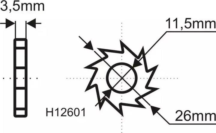 Actual product image Dedra HM tungsten carbide blades for H1260 blades 16 pcs. - H12601
