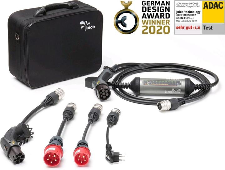 Produktbild Juice Technology Juice Booster 2 Swiss EV Set (Typ 2, 22 kW, 32 A, Typ 13, CEE16 rot, CEE32 rot, Typ 2)