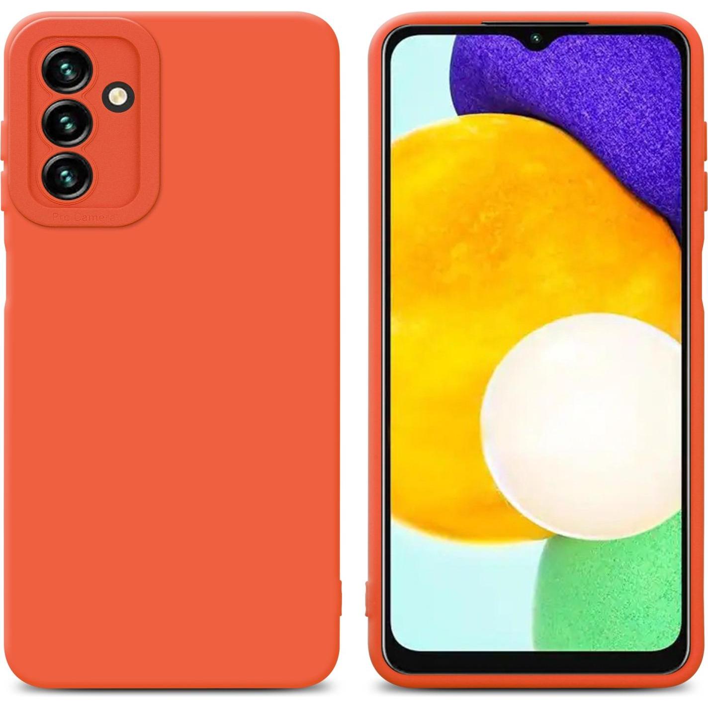 Cadorabo Hülle für Samsung Galaxy A13 5G im TPU Fluid LM162 Style (Samsung Galaxy A13 5G), Smartphone Hülle, Orange
