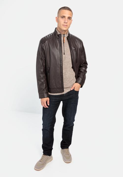 Image du produit Camel Active Veste en cuir avec col montant (60)