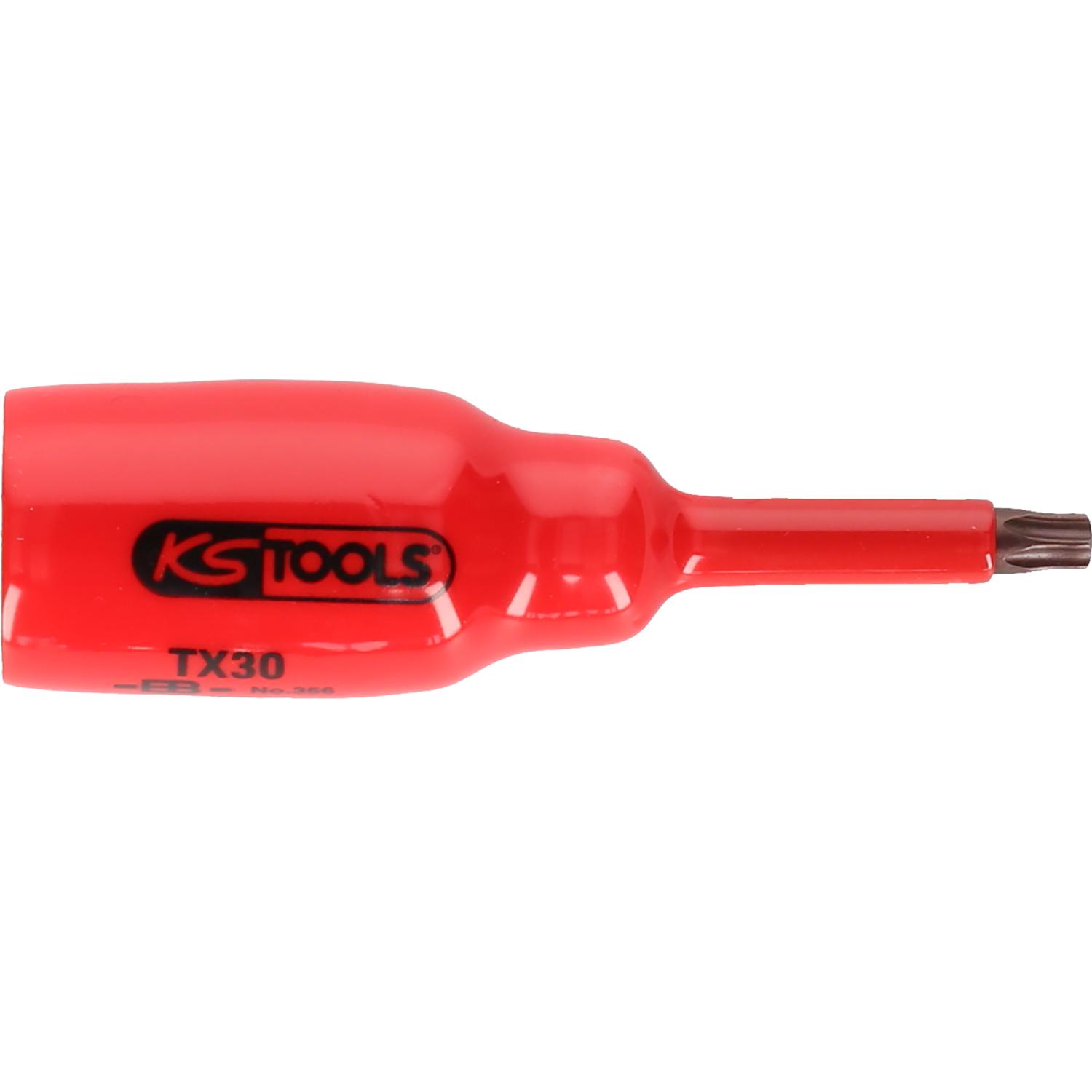 KS Tools, Steckschlüssel + Stecknuss, 1/2" Bit-Stecknuss mit Schutzisolierung für Torx-Schrauben, T50, kurz