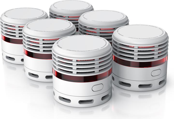 Actual product image Brandson 6x Rauchmelder, 10 Jahre Batterie, Lautstärke 85dB, LED, Prüftaste, EN14604 & TÜV Zertifiziert