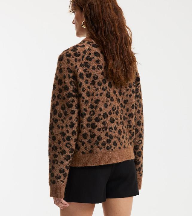 Actual product image La Redoute Collections Pullover aus Woll- und Alpaka-Mischgewebe mit Leopardenmuster (XL)