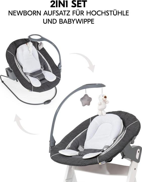 Produktbild Hauck Hochstühle Alpha Plus Black 4-tlg. Newborn Set Deluxe (Hochstuhl)