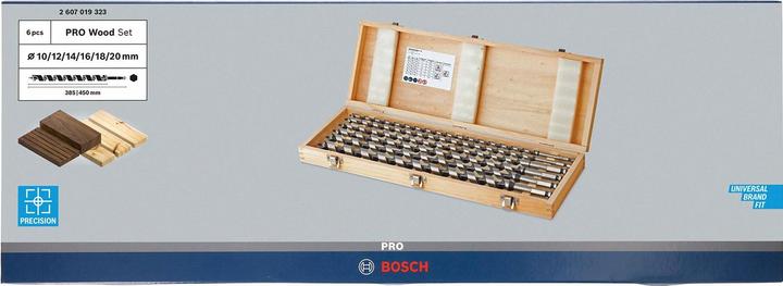 Produktbild Bosch Professional Zubehör PRO Wood Holzschlangenbohrer-Set, 6-tlg. (10 mm, 12 mm, 14 mm, 16 mm, 18 mm, 20 mm)