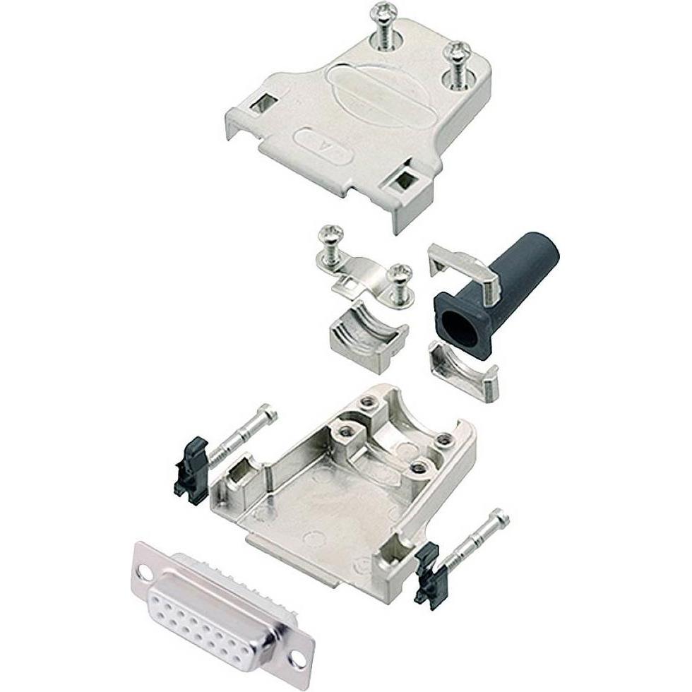 Encitech DTZF15-DBS-W-K 6355-8044-12 D-SUB Buchsenleisten-Set 180 ° Polzahl (num, Elektronikkabel + Stecker