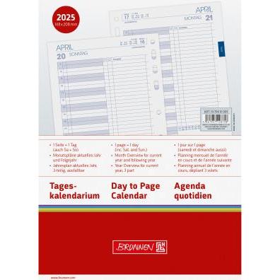Brunnen, Agenda, Timer Einlage 2025 1079001005 1T/1S DE A5 (A5, Deutsch)