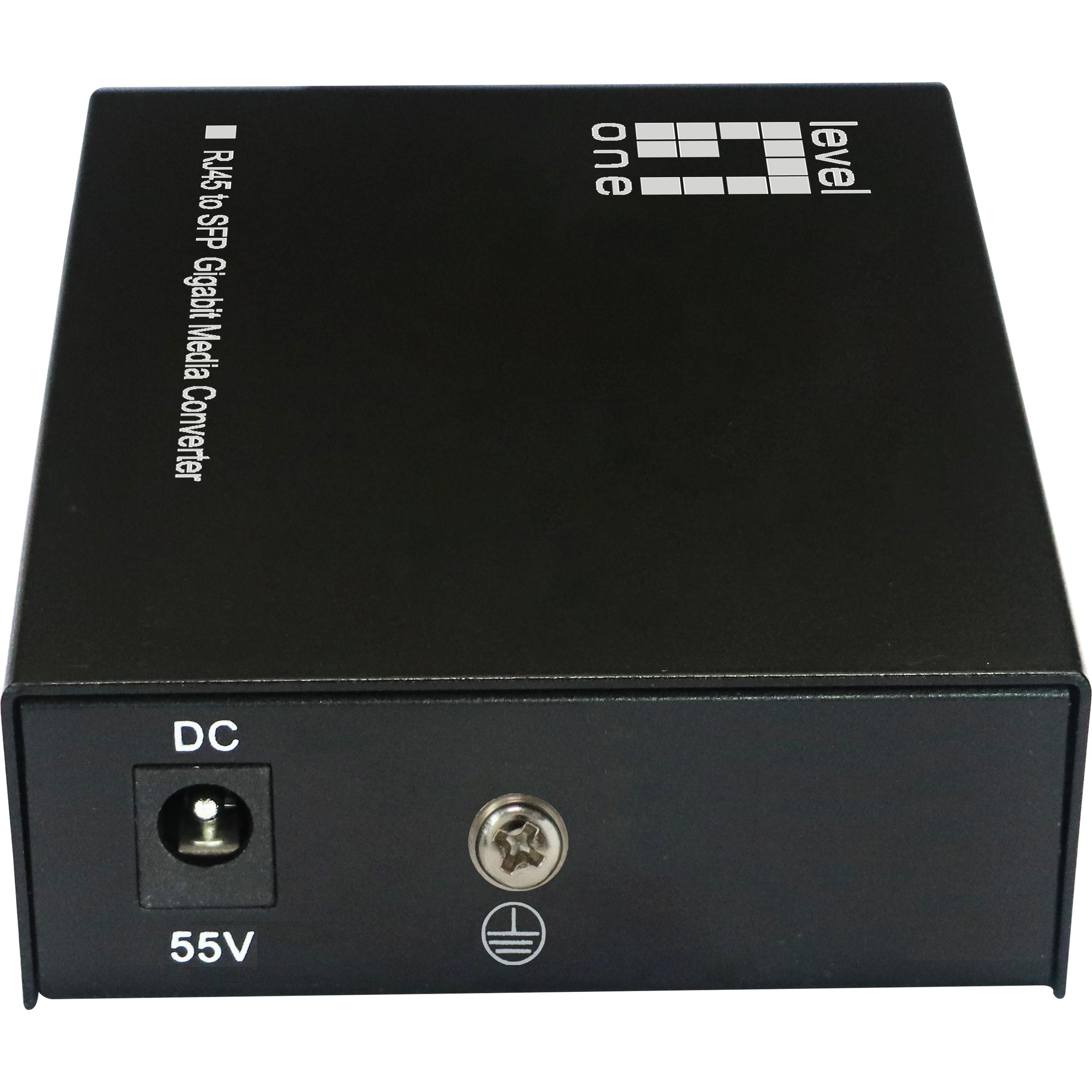 LevelOne Konverter GVT-2016 10/100/1000T>RJ45 to SFP 90W sw (2 Ports), Netzwerk Switch, Schwarz