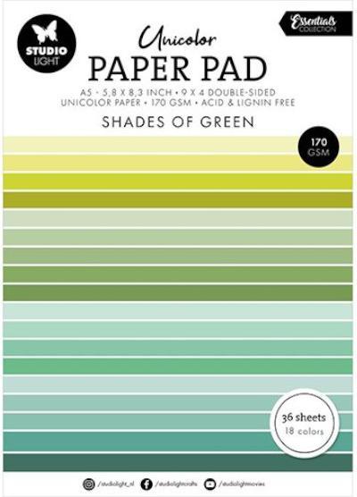 Produktbild art by marlene Papierblock "Shades of Green" 36 Blätter Essentials (170 g/m²)