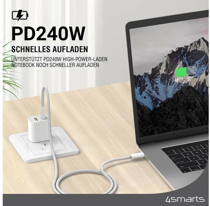 Productafbeelding 4smarts USB C – USB C (1.50 m, USB 3.2 Gen 1, 240 W)