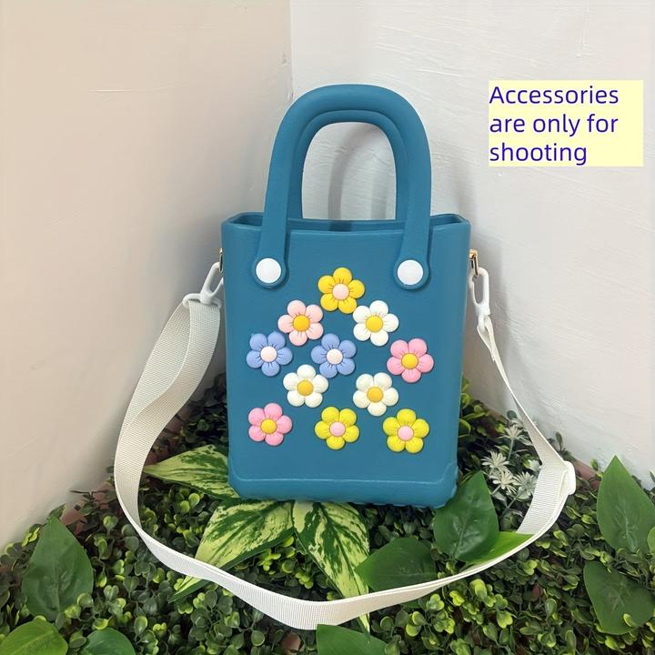 Produktbild Only-Bags.Store 1 Stück Mini-Strandtasche mit austauschbarem Schulterriemen - farbenfroher Sommerrucksack für